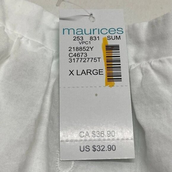 Maurices Summer Tank Blouse Women's XL White Sleeveless Eyelet Lace Top NWT - Picture 6 of 9